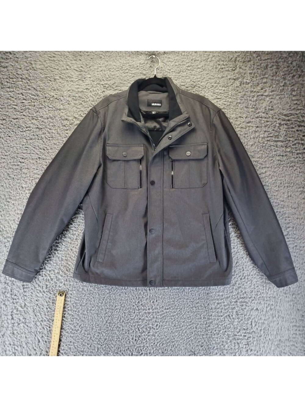 Murano Jacket Men XL Charcoal Gray Front Pocket Design Tech Jacket